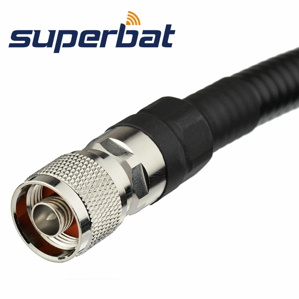 Superbat N Plug Straight to N Male Straight Pigtail Cable Feeder 1/2" 3M RF Coaxial Connector