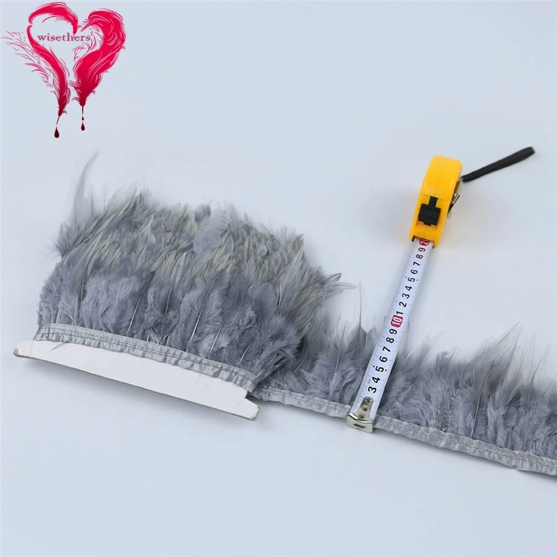 13 gray rooster saddle feather trims 5