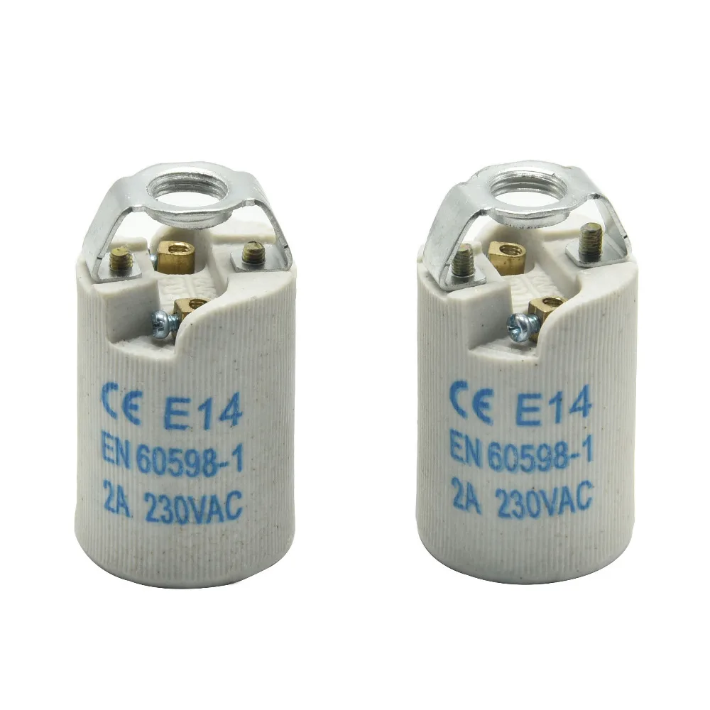 

E14 Lamp Bases Chandelier Dedicated Ceramic High Temperature Resistant Screw Bulb Socket E27 Lamp Holder Good Quality 10PCS/Lot