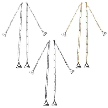 

Women Wedding Dress Metal Decorative Bra Straps Glitter Rhinestone Two Rows Handmade Beading Shoulder Chain Adjustable With Hook