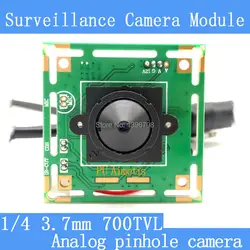 Цвет HD CMOS 1/4 700TVL мини видеонаблюдения обскуры Камера модуля 3,7 мм объектив + PAL или NTSC дополнительно камеры видеонаблюдения