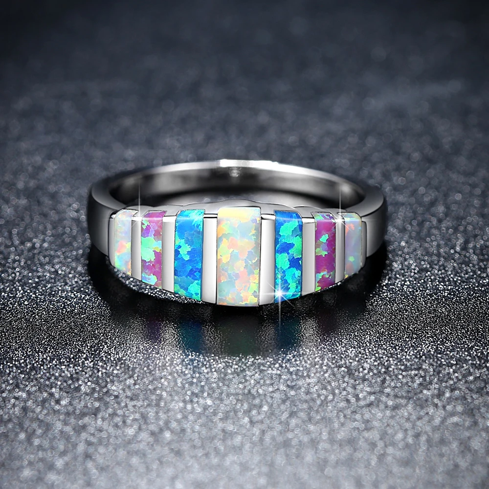 silver ring Fashion Woman Girl Party Wedding Silver Ring colourful stone HDSWAQCK | Украшения и аксессуары