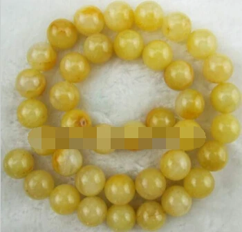 

Miss00271 Natural Light Yellow Jade 10mm Round Beads 15 " 5pc