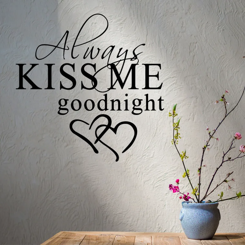Si Di Ke "Always Kiss Me Goodnight" Домашний Декор Настенная Наклейка настенные художественные Обои Съемные ПВХ украшения для спальни гостиной