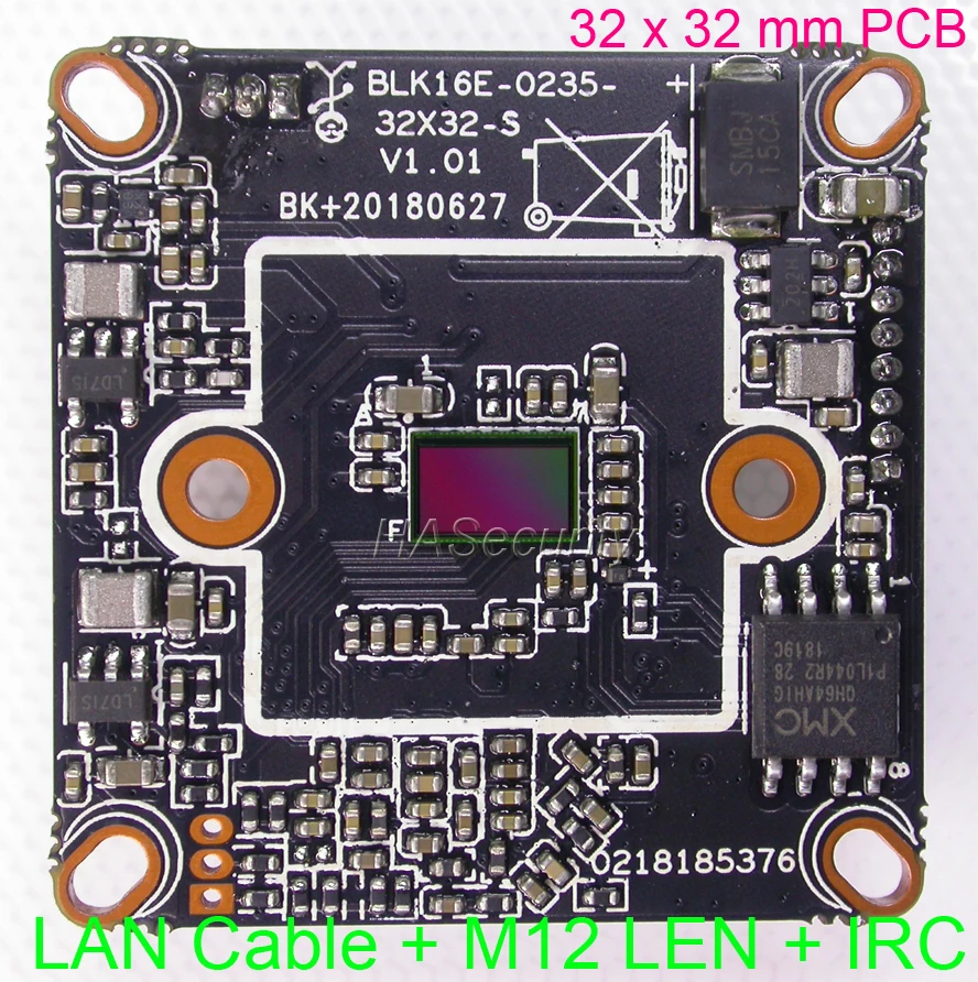 

H.265 / H.264 (1080P) 1/2.7" SmartSens SC2235 CMOS image sensor + Hi3516E CCTV IP camera PCB board module +LENs IRC LAN Cable