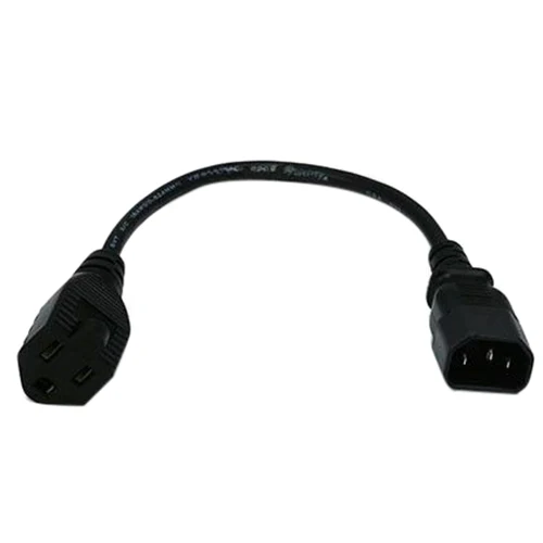 

1ft IEC 320 C14 Male Plug to NEMA 5-15R 3 Prong Female PC Power Adapter Cable Black