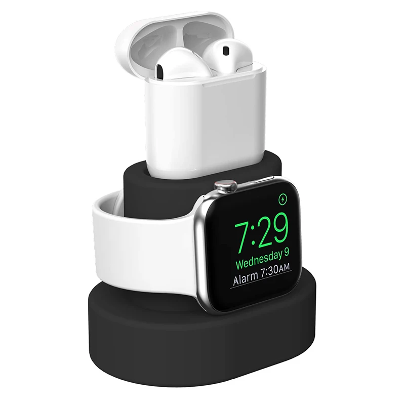 

2 In 1 Charger Dock Station For Apple Watch 4 3 2 1 Charging Base For Airpods Desktop Nightstand Holder Cable Organization