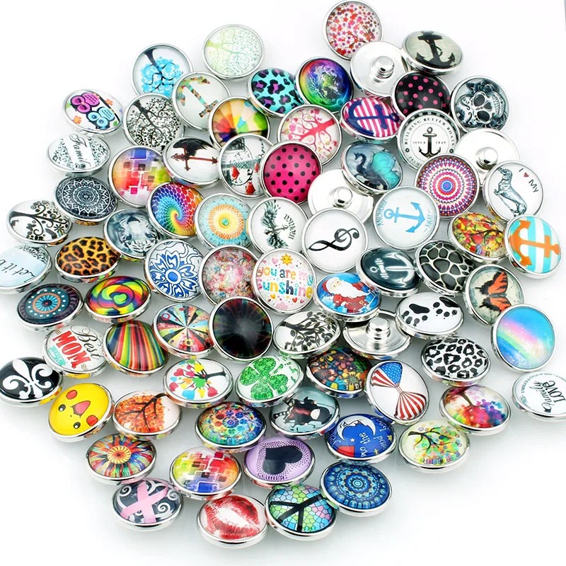 Prix pour 50 pcs/lot Mélanger les Styles Couleurs Verre Snap Cabochon 18 MM Xinnver Snap ZM025 Prix pour 50 pcs/lot Mélanger les Styles Couleurs Verre Snap Cabochon 18 MM Xinnver Snap ZM025