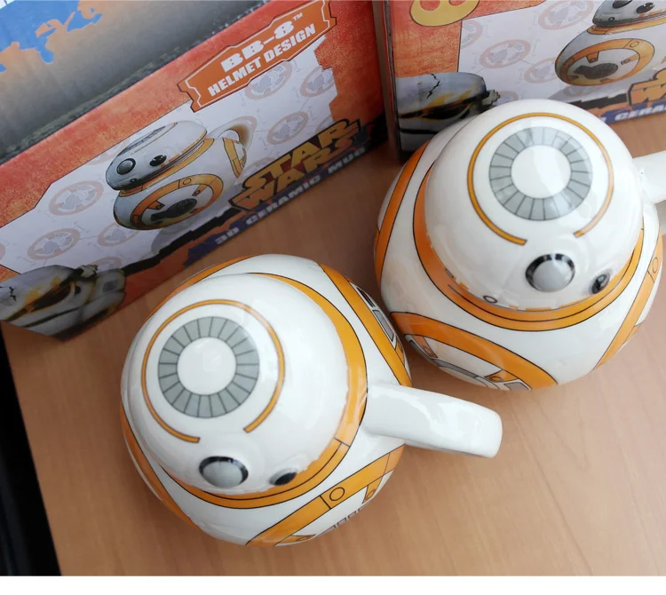 OUSSIRRRO Star Wars кружка BB8 C-3PO 3D чашка для кофейных напитков с крышкой с ложкой высокотемпературное производство керамики детский подарок