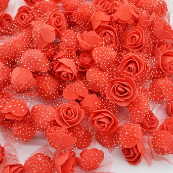 200pcs 3 5cm Mini PE Foam Rose Heads Artificial Silk Flowers for Home Garden DIY Pompom