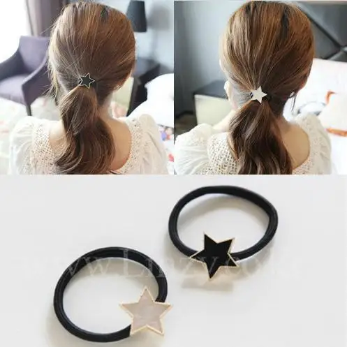 

metal Accessories Headwear Pentagram Crystal Gum for Hair Girls Ornament Rubber Headbands Elastic Hair Bands