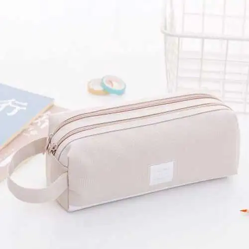 Чехол для карандашей trousse scolaire pink ferace cartuchera para lapices school etui kawaii холст большой емкости kalem kutusu newme box - Цвет: Светло-серый