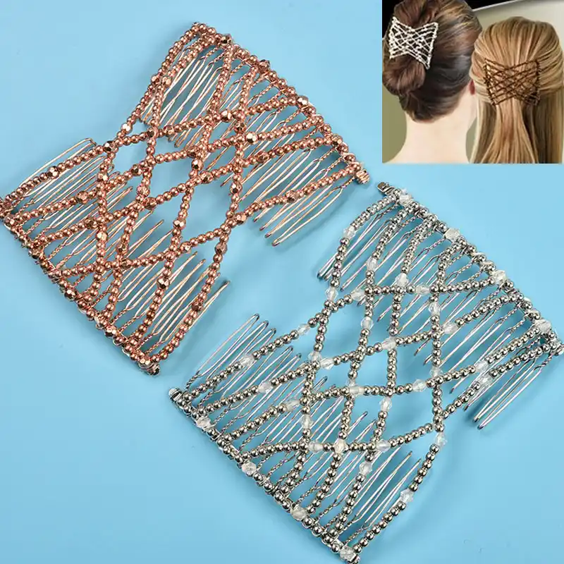DIY Women Elastic Magic Hair Combs Vintage Hair Clip Claw Bun Maker Tools Hairstyle Fashion