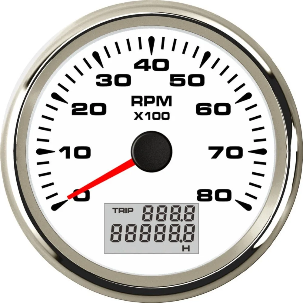1 шт. стиль авто двигатель Тахометры 0-8000 об/мин 85 мм счетчик оборотов 1-300 соотношение скорости с Odo счетчики моточасов для автомобиля Грузовик Лодка
