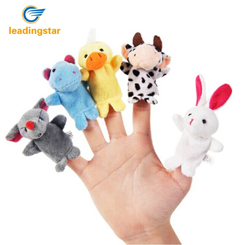 

LeadingStar 10pcs/set Finger Puppet Hot Sale Cartoon Biological Animal Finger Puppet Plush Toys Child Baby Favor Do