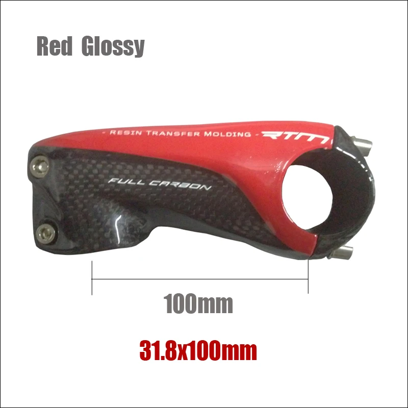 TMAEX- шаблон сверхлегкий полный 3k из углеродного волокна стержня черная матовая искусственная кожа с дорожный велосипед стволовых 80/90/100/110 мм горный велосипед Запчасти 145 г - Цвет: Red Glossy 100mm