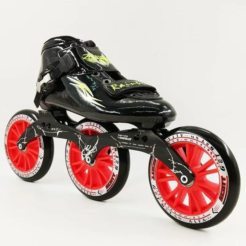 المهنية سرعة تزلج 3x125 ملليمتر إطار الأسطوانة العجلات مضمنة أحذية التزلج الأحذية 125 ملليمتر الكبار كبيرة 2017