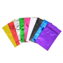 100 Pcs Colorful Aluminum Foil Bag Self Seal Zipper Ziplock Packing Food Bag, Pink Blue Green Retail Resealable Packaging Pouch 100 Pcs Colorful Aluminum Foil Bag Self Seal Zipper Ziplock Packing Food Bag, Pink Blue Green Retail Resealable Packaging Pouch