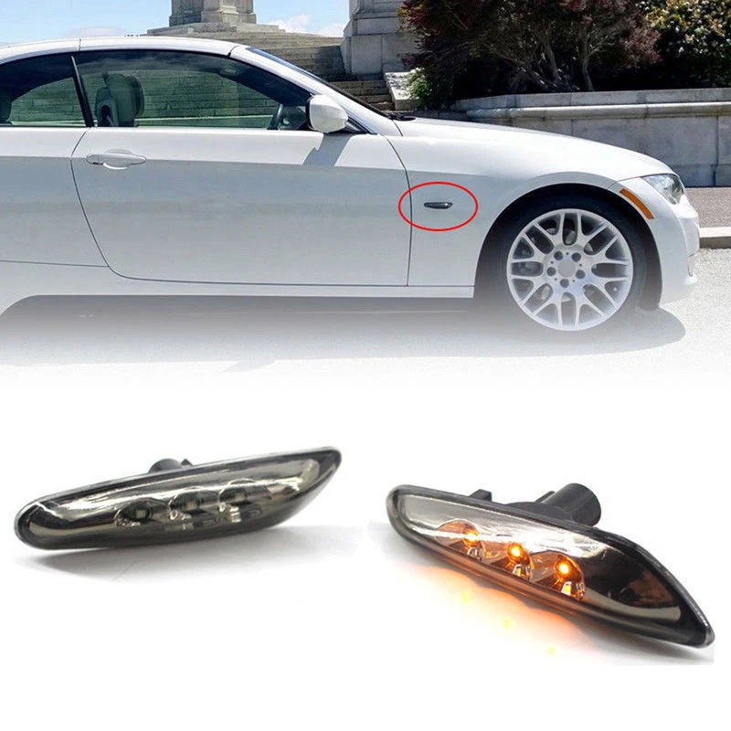 1-Pair-For-E88-E60-E61-E90-E91-E92-E93-Black-LED-Side-Marker-Light-Turn