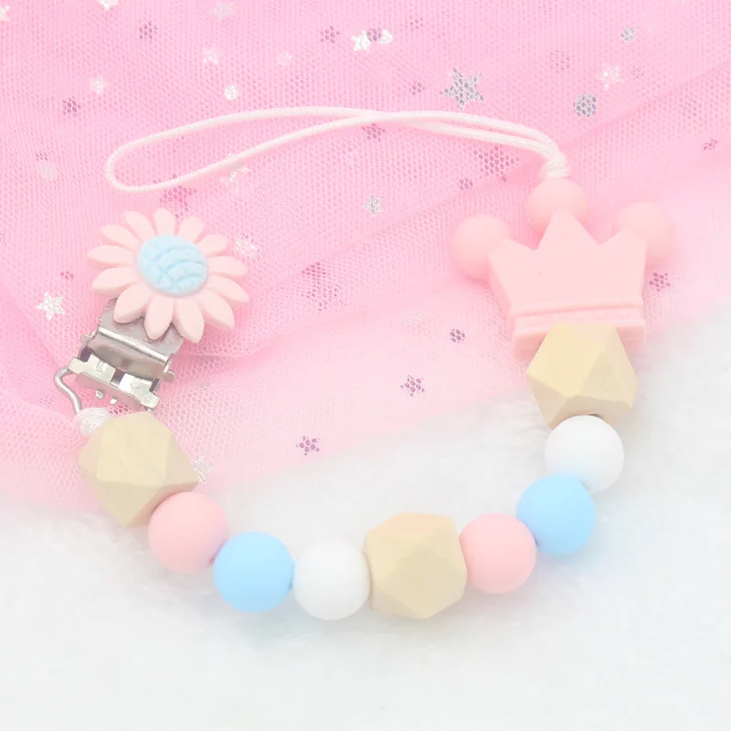 

Baby Pacifier Infant Clips Kid Handmade Teething Holder Chain Safe Nipples Toys Wooden Chupetas Anti-Drop Teether T0733