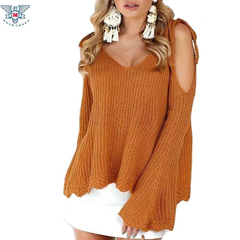2019 Autumn Pullovers Off Shoulder Sweater Women Casual Jumpers