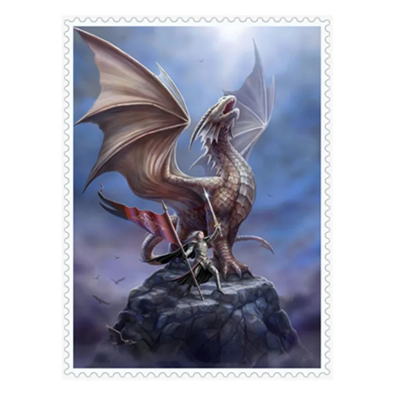 

Mosaic Embroidered Cross Stitch Cartoon Animal Dragon Picture Home Decoration Gift Round 5D DIY Diamond Painting Cross Stitch Se