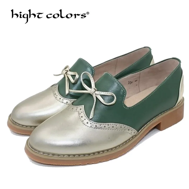 

Women Oxford Spring Shoes Genuine Leather Loafers For Woman Sneakers Female Oxfords Ladies Bow Single Shoes 2019 Summer Shoes