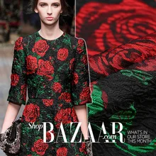 100x150 см Франции Роскошные розы женские нейлон, полиэстер жаккардовые парча пошив материалы модные ткани для Костюмы