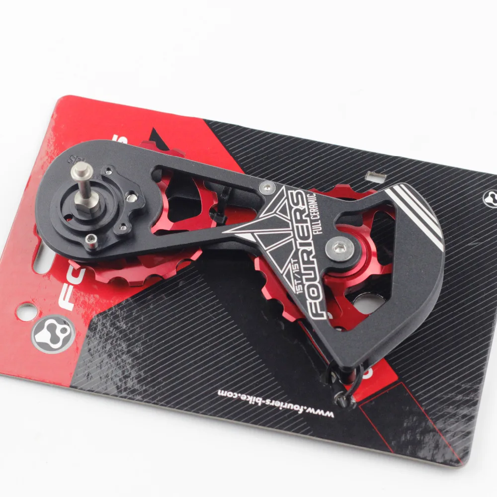 Fouriers Road Bike Derailleur trasero completo de cerámica gran polea Jockey Drivetrain de gran tamaño 15 T para piezas de bicicleta de fuerza roja