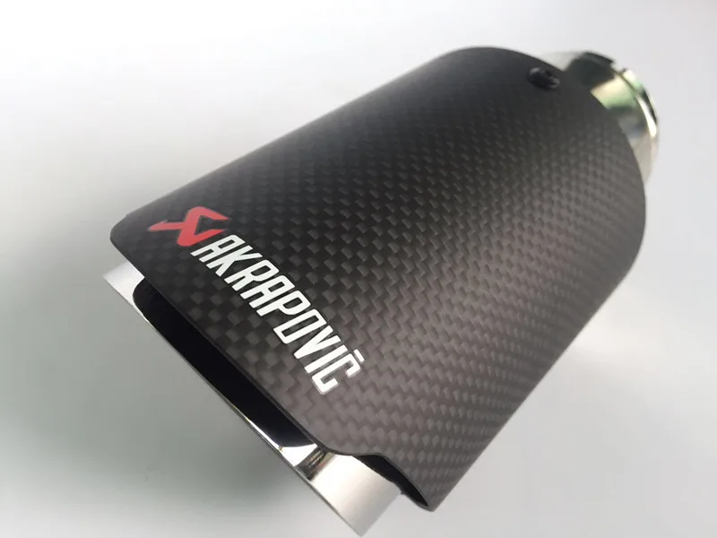 1 шт. AKRAPOVIC углеродное волокно+ нержавеющая сталь выхлопная труба глушитель матовый черный выхлопной наконечник