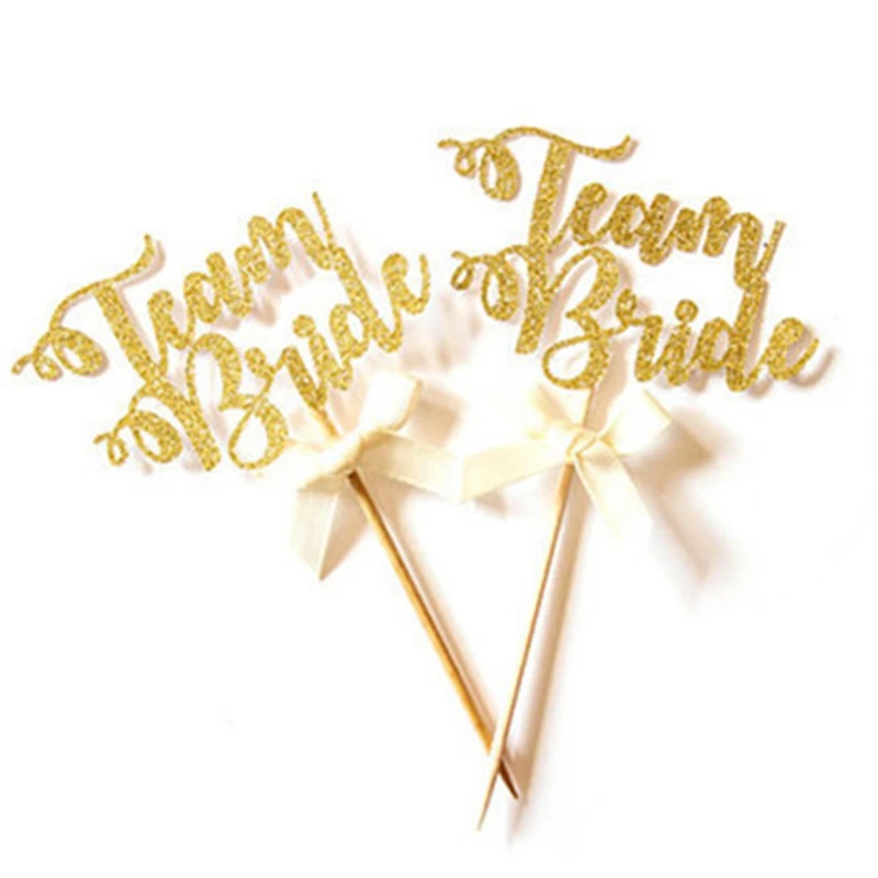 

6pcs Team bride Wedding Cake Topper Initials Personalized Cake Topper for Wedding Wedding Cake Topper