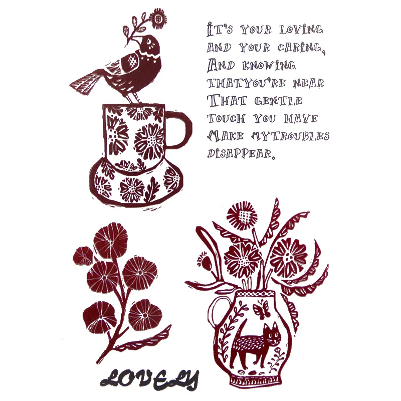 

Tomorrow Flower Bids Clear Stamps for Scrapbooking DIY Silicone Seals Photo Album Embossing Folder Paper Maker Template Crafts