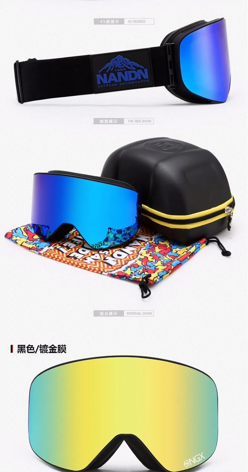 Esqui Duplo Lens UV400 Homens Óculos Pontos