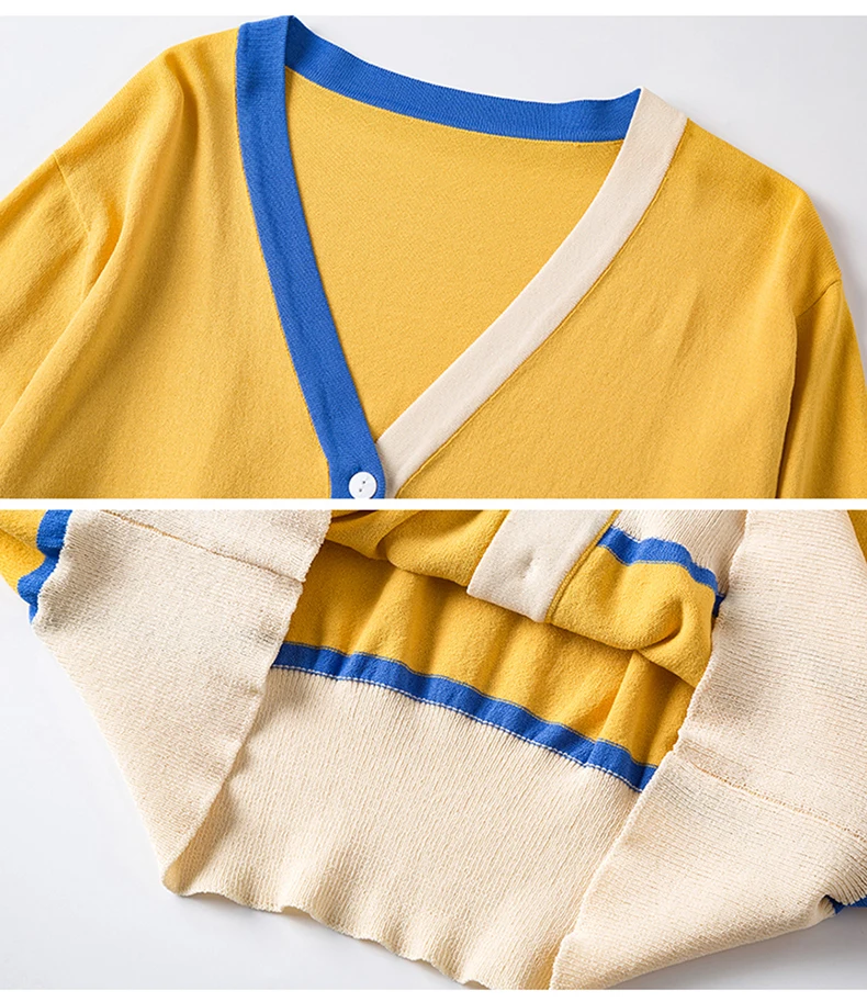 Women Knitted Cardigan Sweater Korean Style Jacket 2019 Autumn New Female Breathable V-neck Long-sleeve Single-breasted Sweaters (3)
