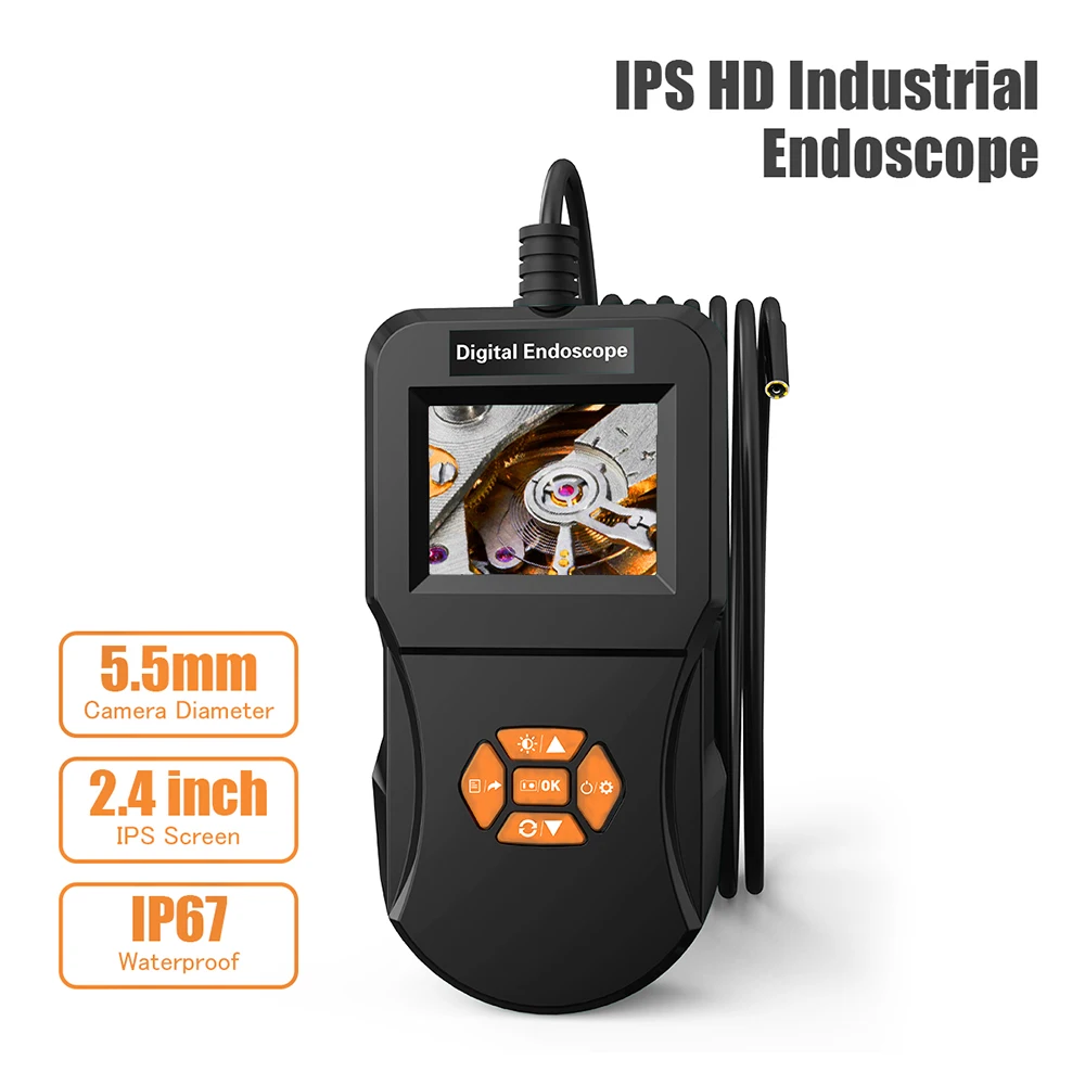 

Youool 720P HD With 2.4 inch Display Camera Industrial Car Endoscope Hard Tube Handheld Inspection Camera for Auto Repair Tool