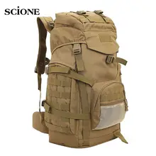 Molle 60L Camping Rucksack Tactical Military Backpack Large Waterproof Backpacks Camouflage Hiking Outdoor Shoulder Bag XA281WA