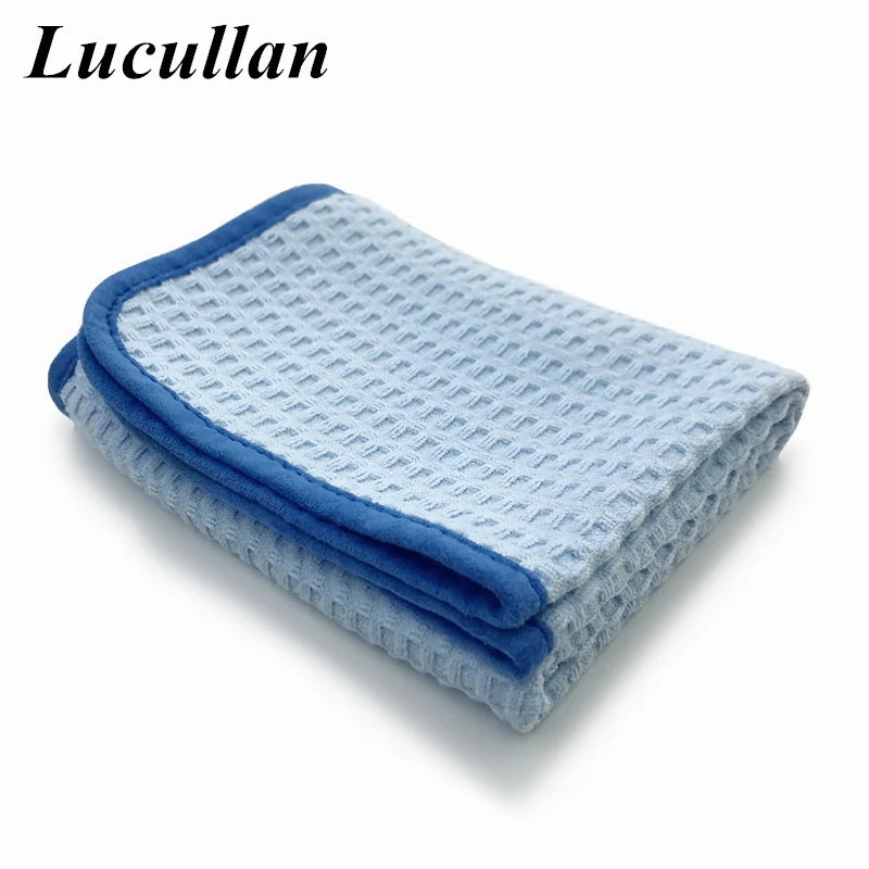 Lucullan Made In Korea Microfiber Drying Towel Wont Scratch or Swirl 16" X 24" Waffle Weave