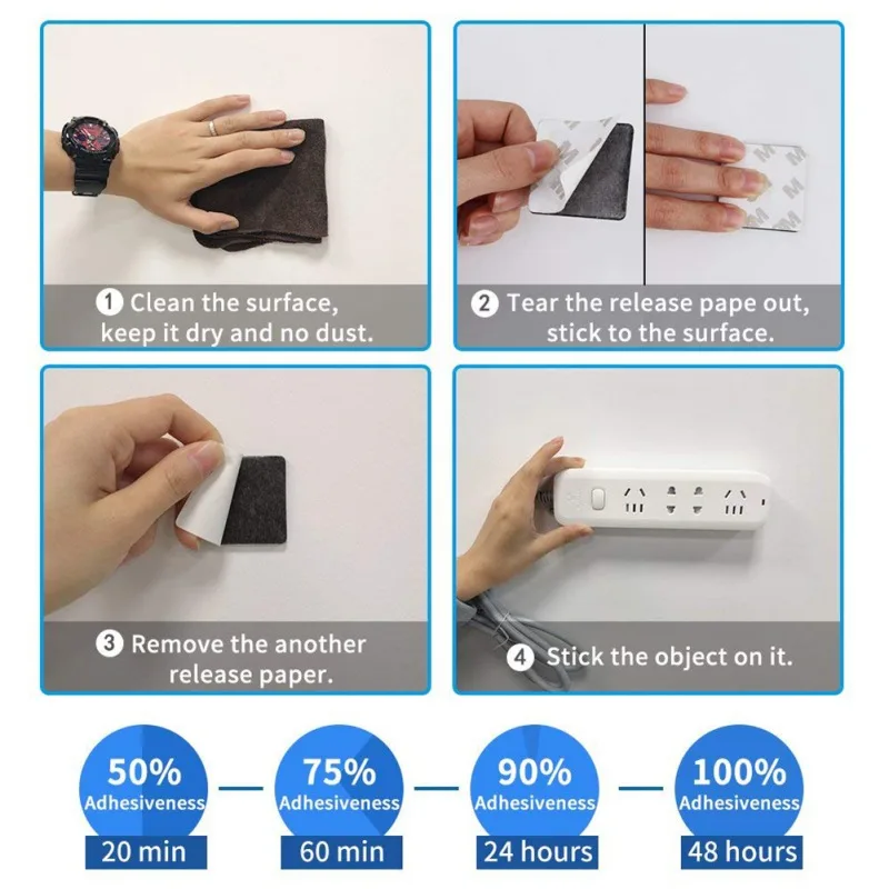60pcs/set Double-Sided Adhesive Tape Thick Waterproof High Temperature Resistant Foam Sticker for Household Car