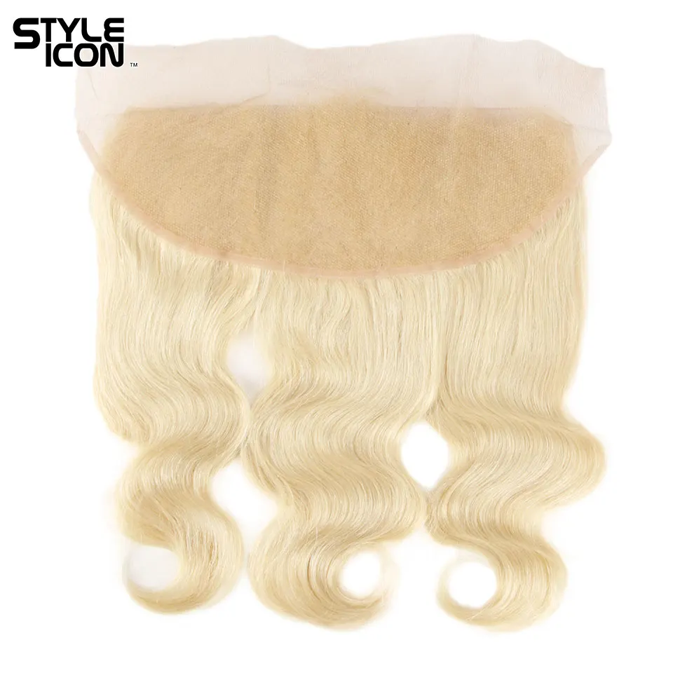 Styleicon волнистые волосы, плетение с фронтальной бразильской блондиной 613 пучков волос с 13x4 кружевными фронтальными ушами, волосы remy