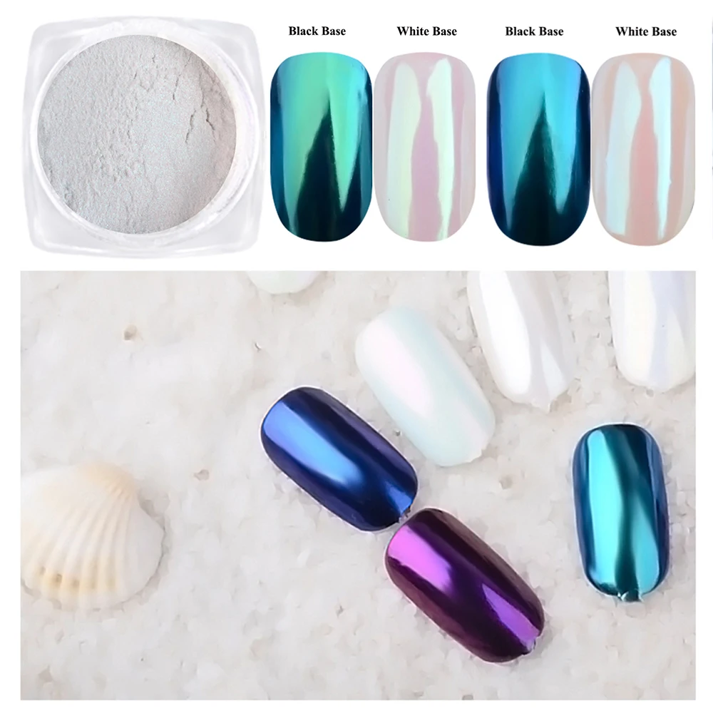 Nueva moda 1 caja gradiente brillo de uñas polvo mágico espejo efecto polvo DIY decoración polvo herramientas BEB01-07 Nueva moda 1 caja gradiente brillo de uñas polvo mágico espejo efecto polvo DIY decoración polvo herramientas BEB01-07