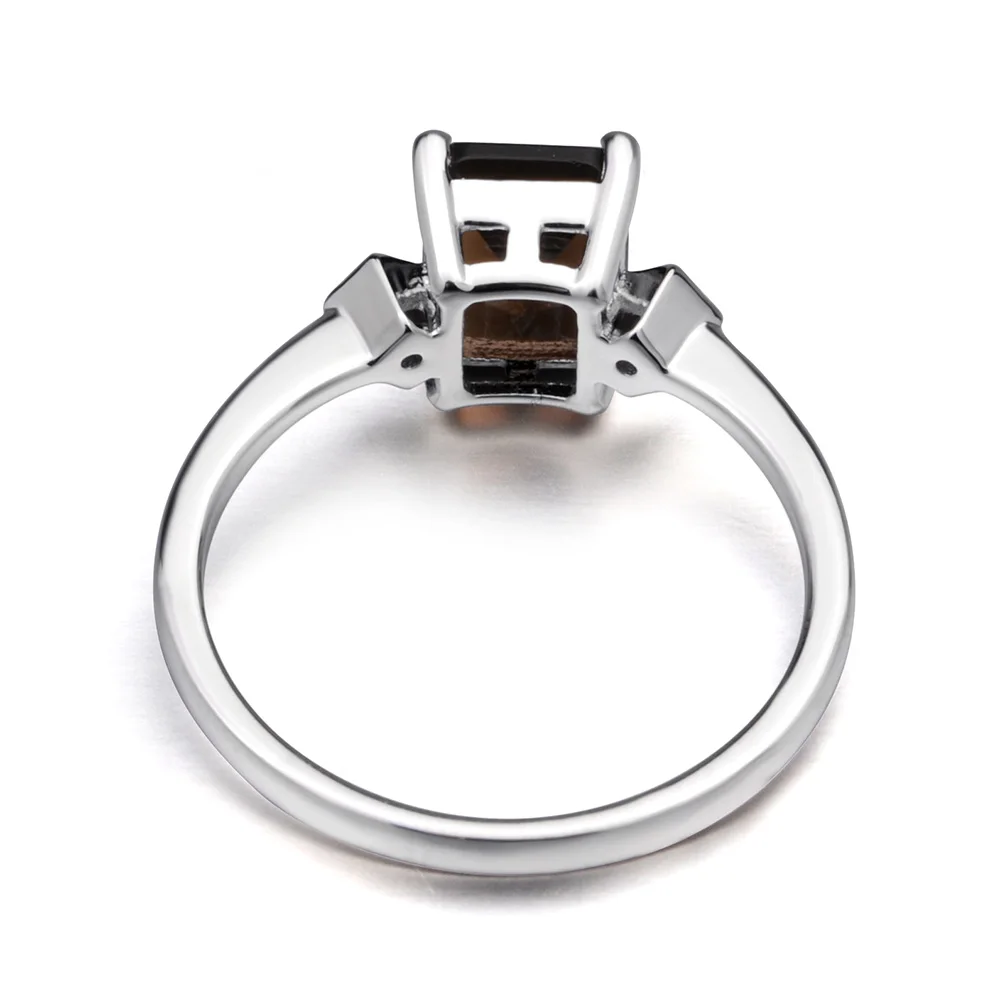 Украшения leige натуральное кольцо с дымчатым кварцем Изумрудное кольцо Обручальные кольца для женщин серебро 925 ювелирные изделия