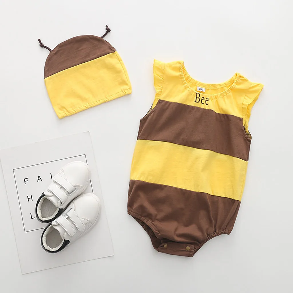 

Polyester O-neck Boy Girl Toddler Bodysuit Summer Striped Baby Boys Gilrls Bodysuit Fashion Sleeveless Kids Newborn Bodysuits