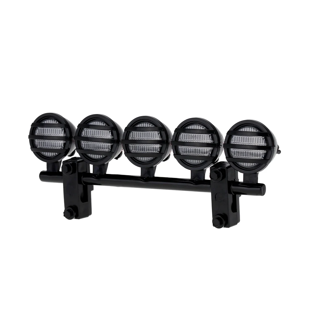

Original High Quality LED Roof Light Bar Set 5 Spotlight Ultra Bright for 1/10 RC Crawlers Black