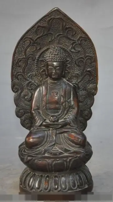 

S2471 6" tibet buddhism bronze Sit lotus sakyamuni Shakyamuni Tathagata buddha statue