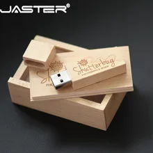 JASTER USB 2,0 логотип клиента деревянный+ коробка USB флэш-накопитель Кленовая древесина Флешка 4GB 16GB 32GB 64G U диск карта памяти