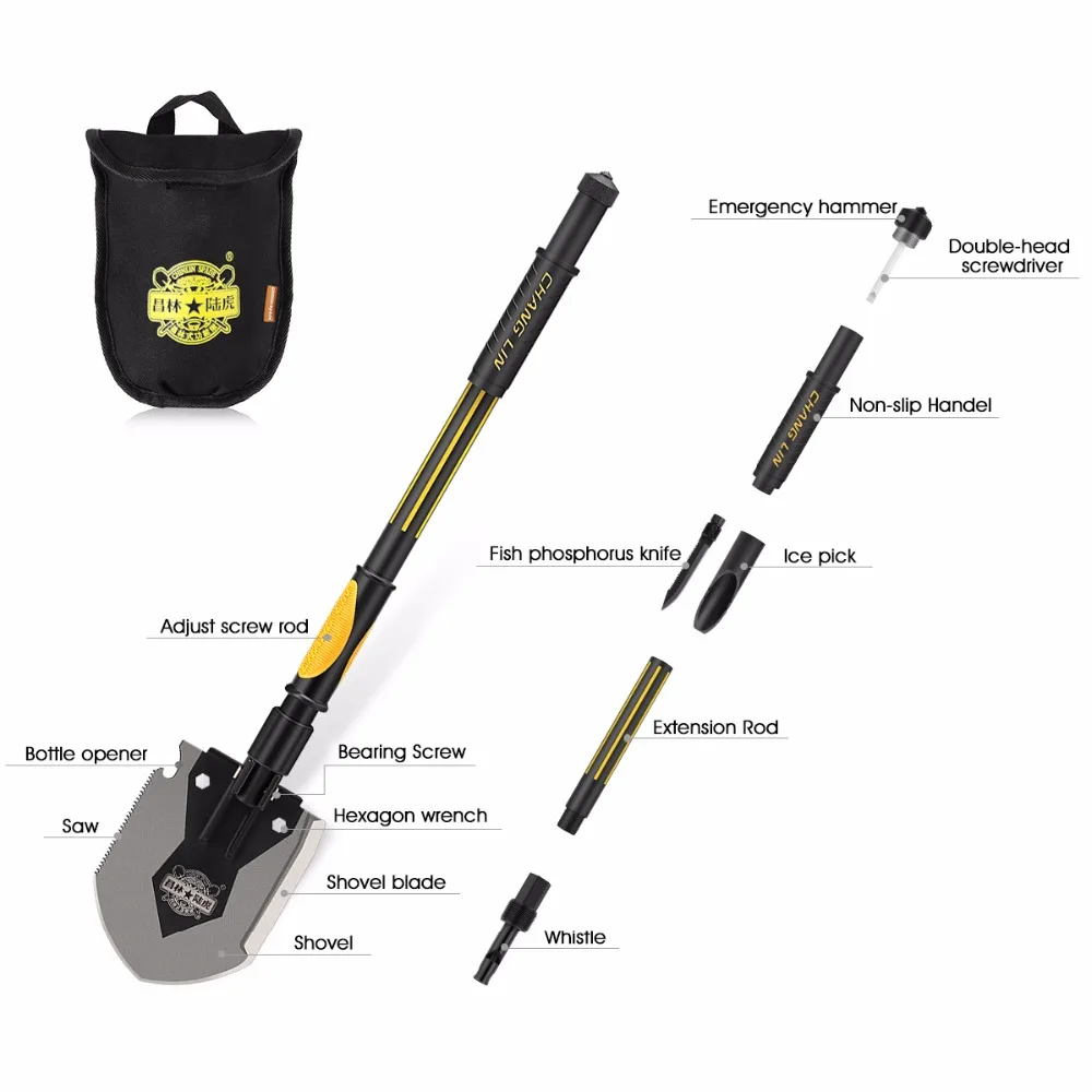 CHANGLIN 14 функций Портативная Складная Походная лопата из нержавеющей стали многофункциональные военные уличные тактические инструменты