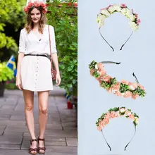 Модные горячие новые корейские DIY свадебный веночек резинки для волос тип невесты держатель венок обруч Свадебные украшения 50