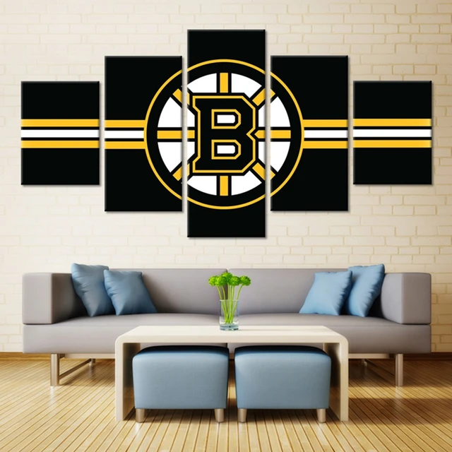 B Logo Ice Hockey Boston Bruins Oil Painting Canvas Wall Art Sport B Logo Ice Hockey Boston Bruins Oil Painting Canvas Wall Art Sport