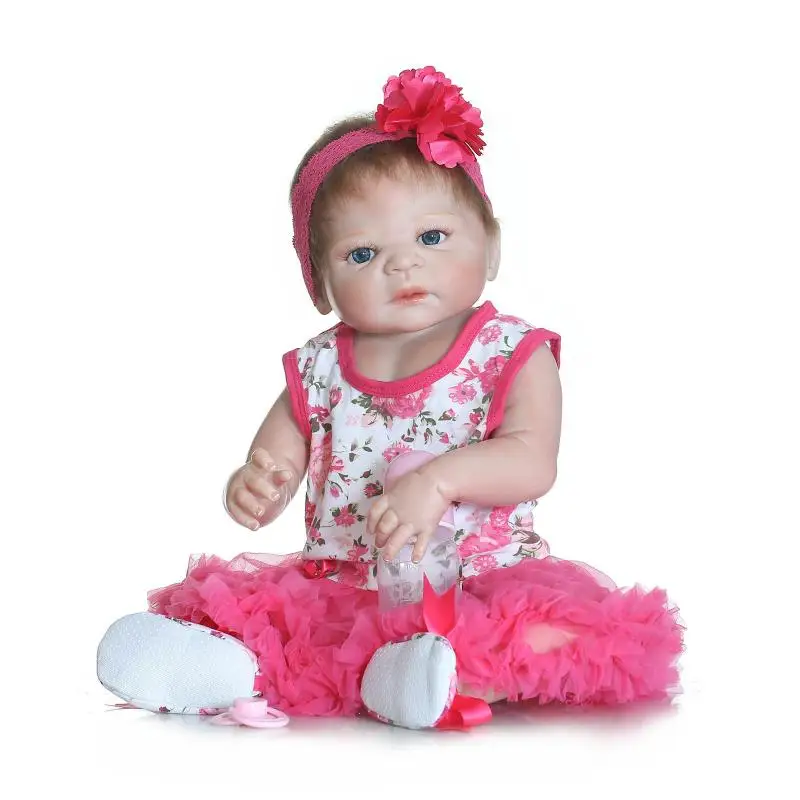 Reborn-Babies-Silicone Doll Newborn Baby Bonecas Dolls for Girls Toy Gifts,21 Inch Real Reborn Dolls Babies with Clothes