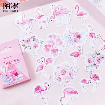 

Pink Flamingos Stickers Set Decorative Stationery Stickers Scrapbooking DIY Diary Album Stick Lable